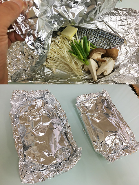チヌ(クロダイ)料理ホイル焼き